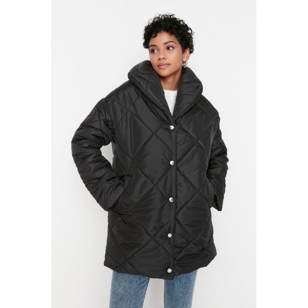 NWT Trendyol Women Oversize Turndown Collar Woven Jacket